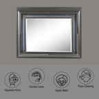 ACME Sawyer Metallic Gray Mirror with LED Model 27974