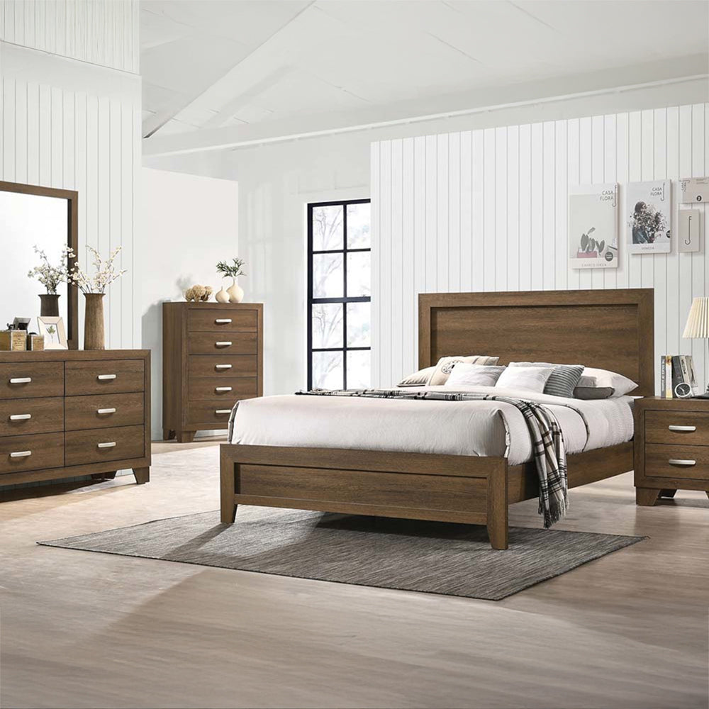 ACME Miquell Oak Eastern King Bed Model 28047EK
