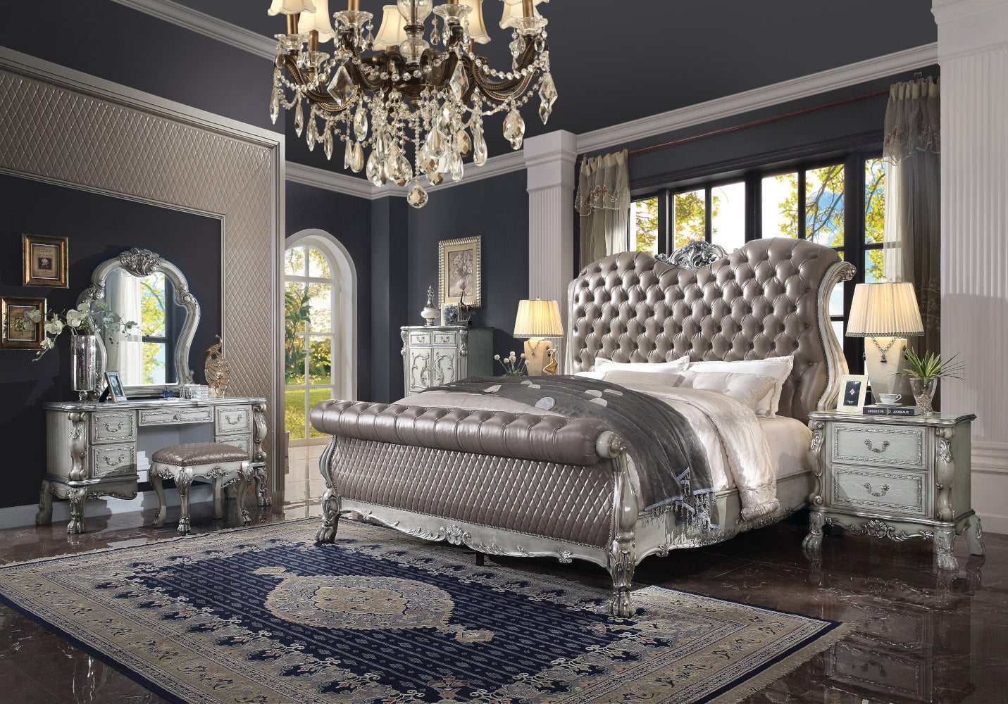 ACME Dresden Vintage Bone White Mirror Model 28174