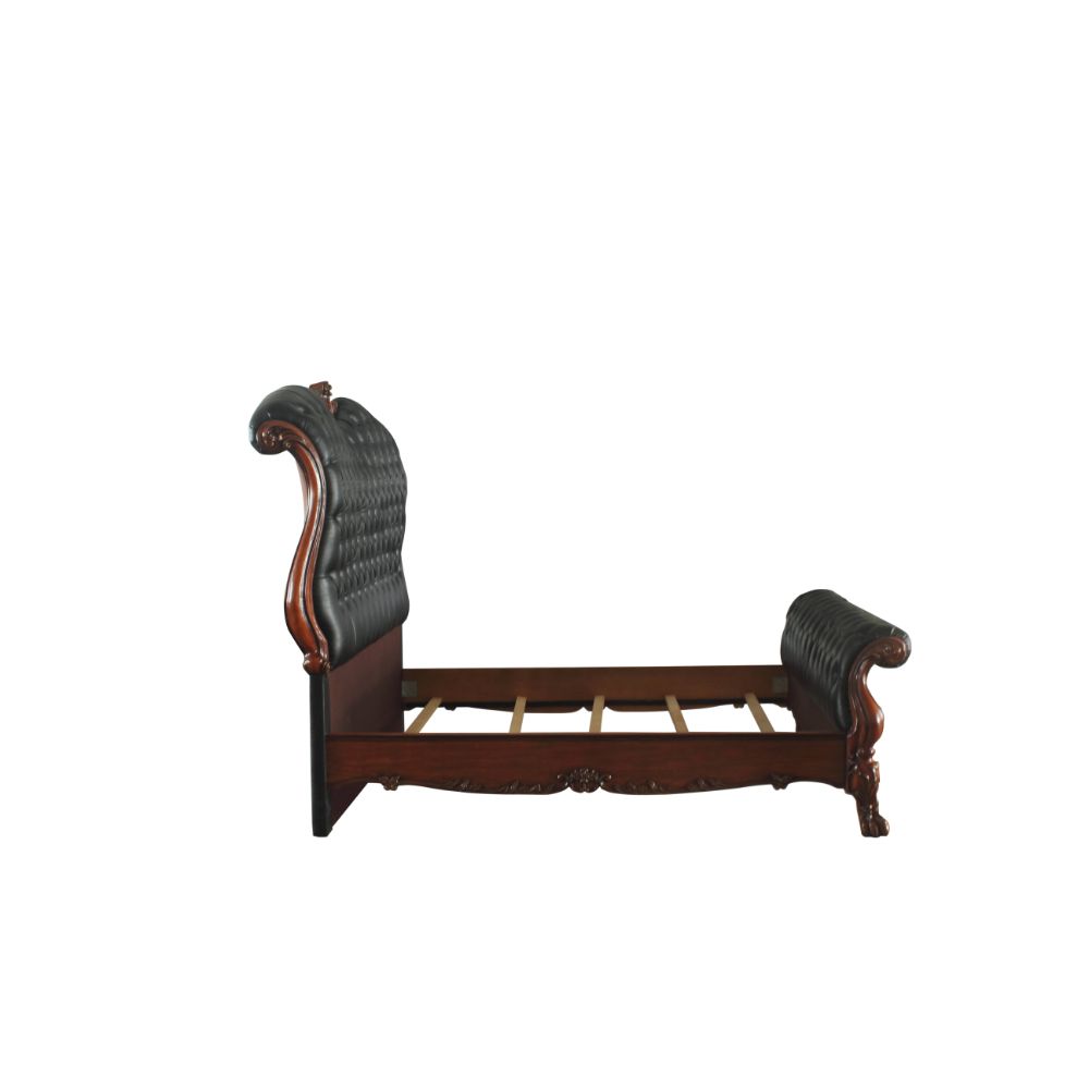 ACME Dresden Synthetic Leather & Cherry Oak Queen Bed Model 28230Q