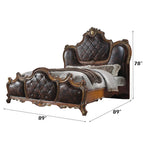 ACME Picardy Synthetic Leather & Honey Oak Eastern King Bed Model 28237EK