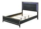 ACME Haiden LED & Weathered Black Eastern King Bed with LED Model 28427EK