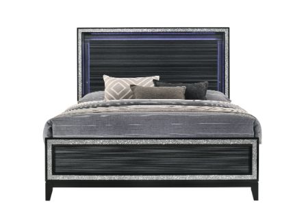 ACME Haiden LED & Weathered Black Eastern King Bed with LED Model 28427EK
