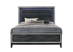 ACME Haiden LED & Weathered Black Eastern King Bed with LED Model 28427EK