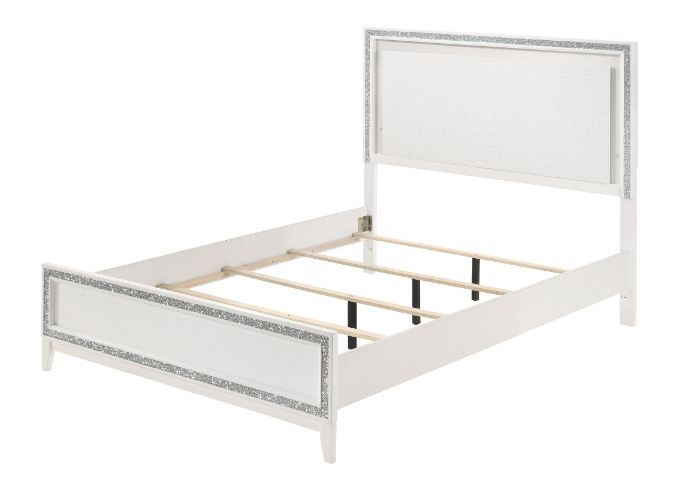 ACME Haiden LED & White Eastern King Bed with LED Model 28447EK