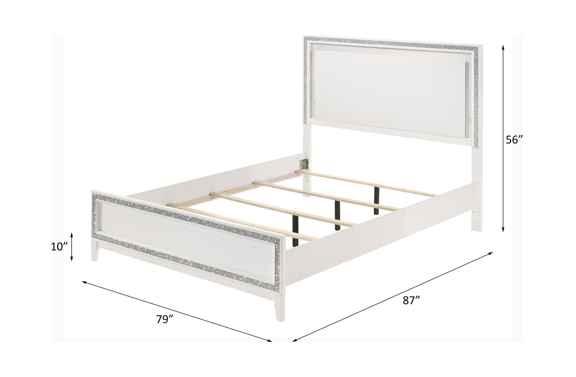 ACME Haiden LED & White Eastern King Bed with LED Model 28447EK