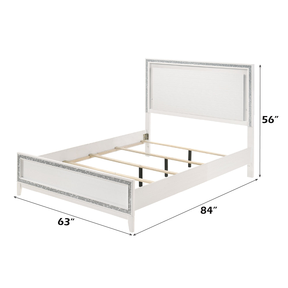 ACME Haiden LED & White Queen Bed with LED Model 28450Q