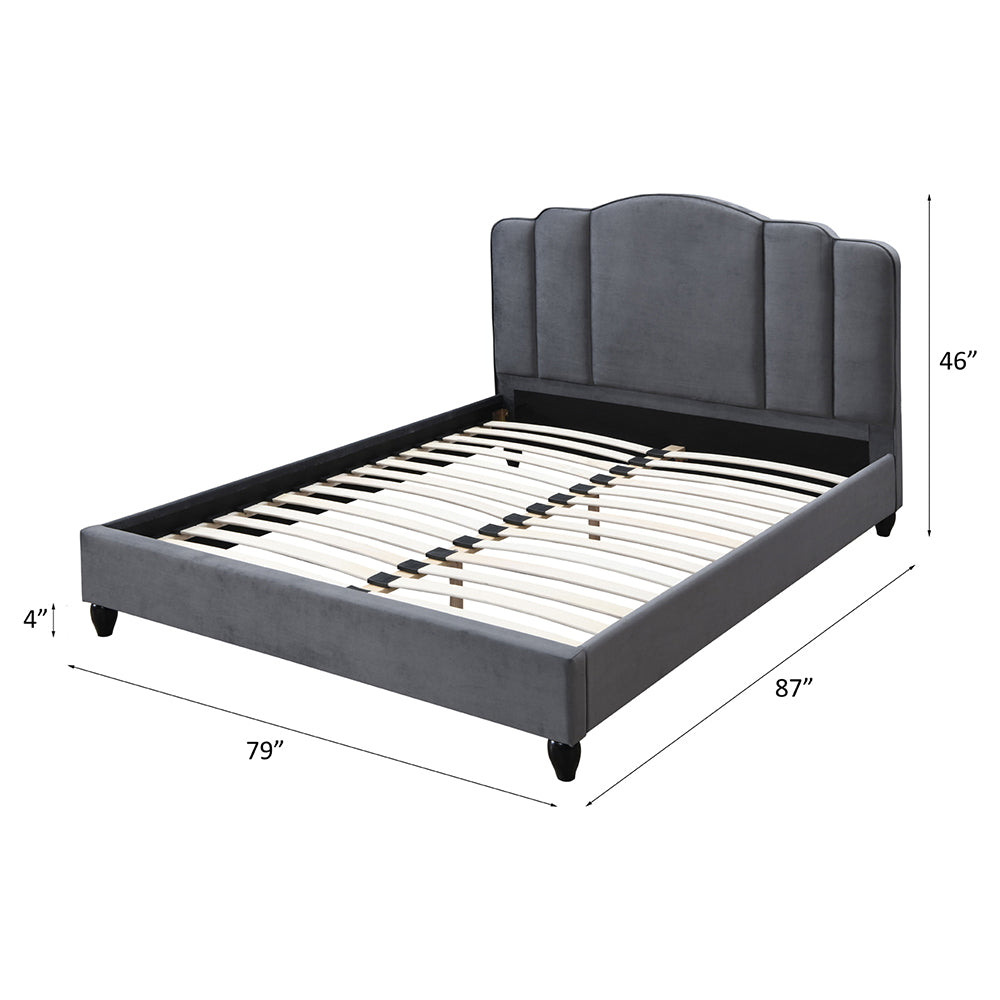 ACME Giada Charcoal Fabric Eastern King Bed Model 28967EK