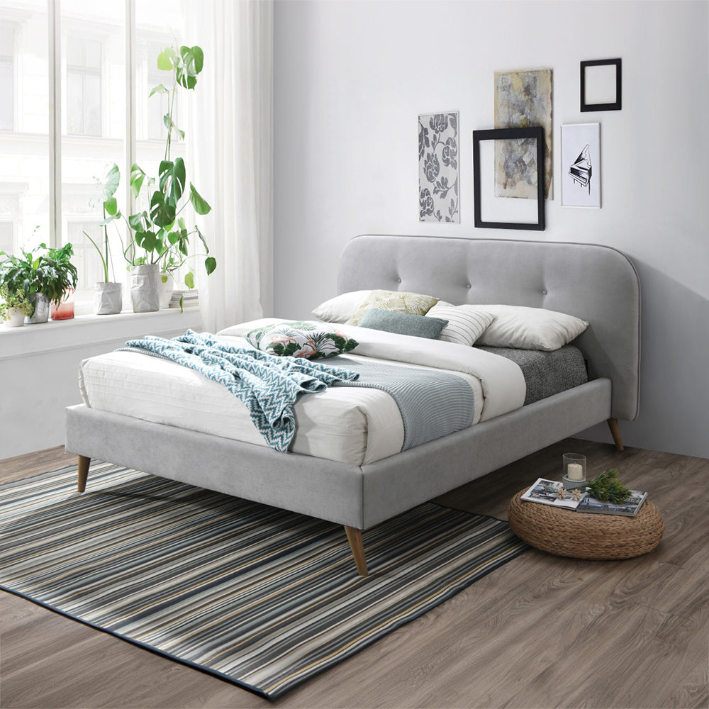 ACME Graves Gray Fabric Queen Bed Model 28980Q