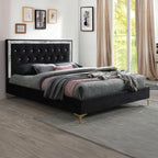 ACME Rowan Black Fabric Eastern King Bed Model 28987EK