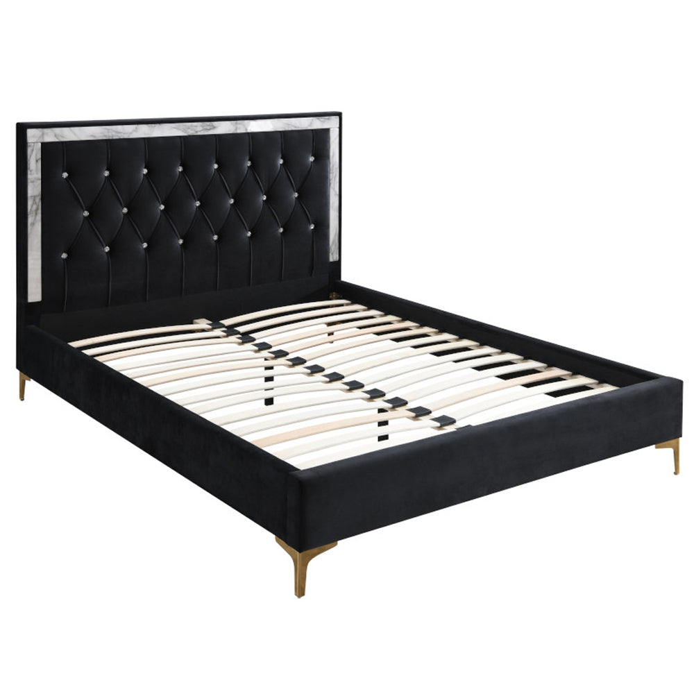 ACME Rowan Black Fabric Eastern King Bed Model 28987EK