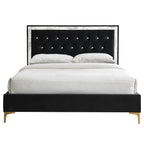 ACME Rowan Black Fabric Eastern King Bed Model 28987EK