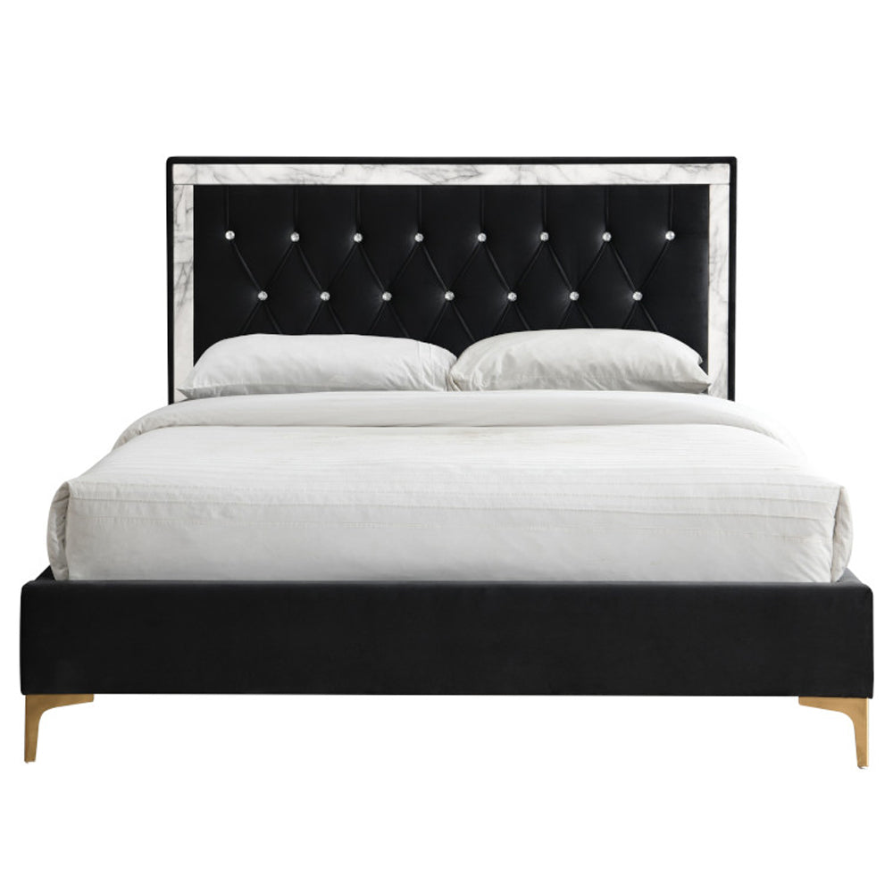ACME Rowan Black Fabric Eastern King Bed Model 28987EK