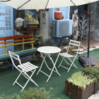 Ensemble bistro minimaliste 3 pièces pour patio : table ronde pliable et chaises