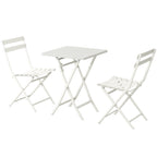 Ensemble bistro minimaliste 3 pièces pour patio : table carrée pliable et chaises