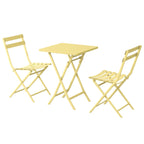 Ensemble bistro minimaliste 3 pièces pour patio : table carrée pliable et chaises