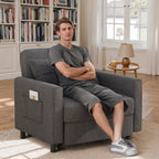 Canapé-lit convertible 3 en 1, fauteuil-lit, canapé lounge rembourré, pliable et réglable