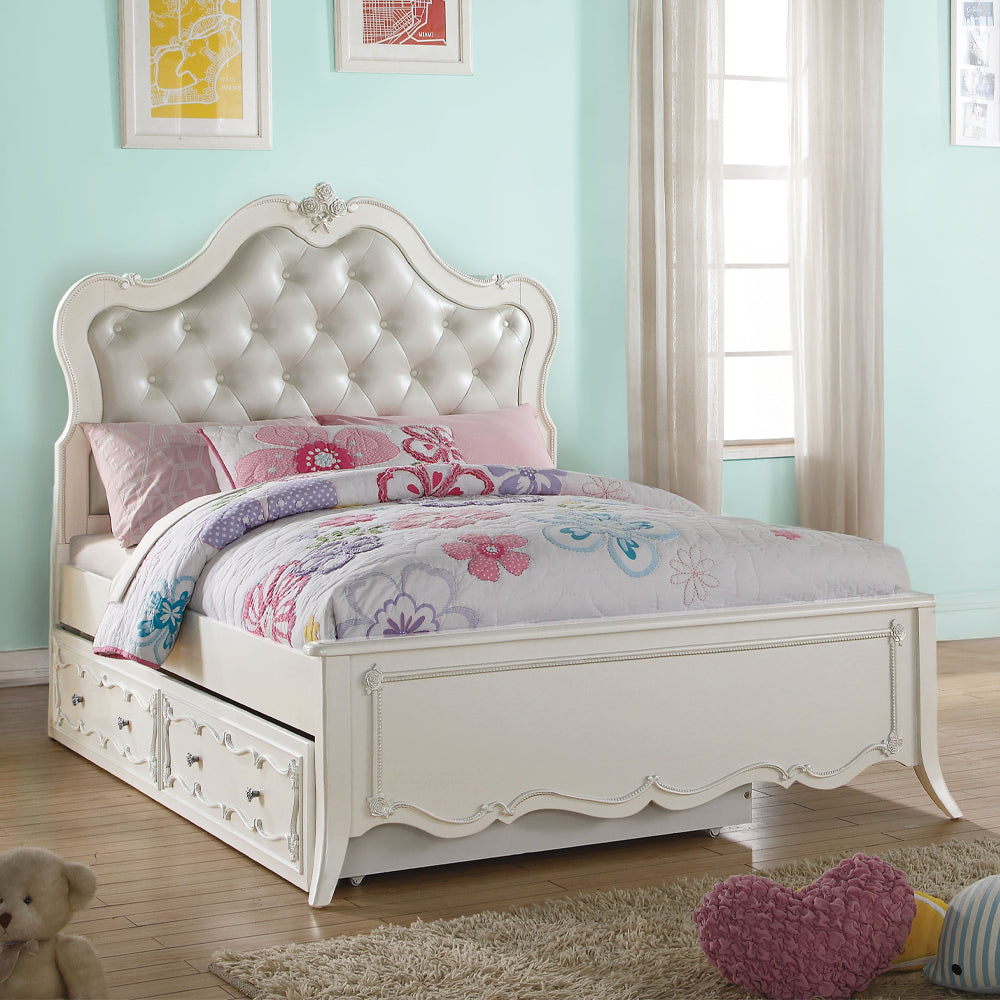 ACME Edalene Synthetic Leather & Pearl White Full Bed Model 30500F