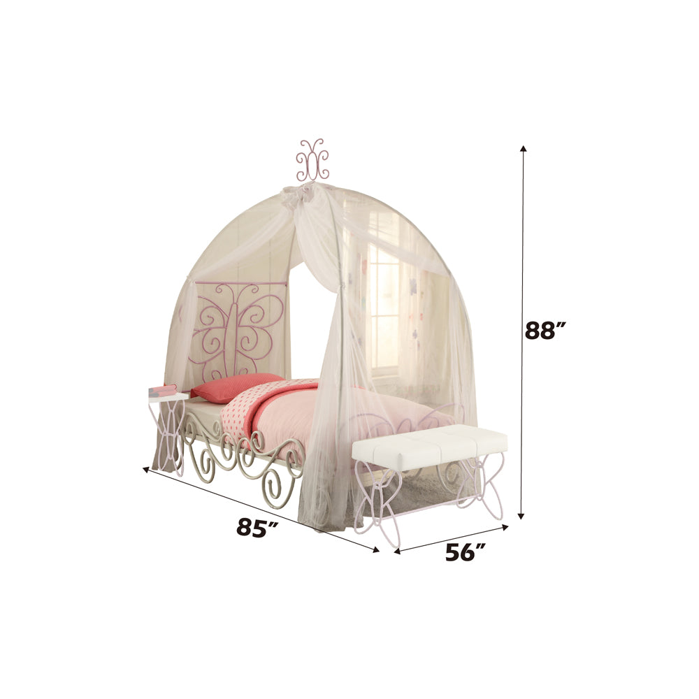 ACME Priya II White & Light Purple Full Bed with Canopy Model 30535F