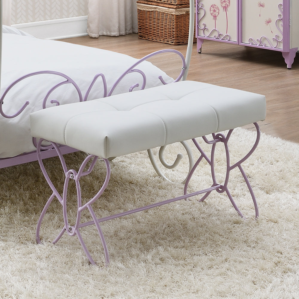 ACME Priya II White & Light Purple Bench Model 30542