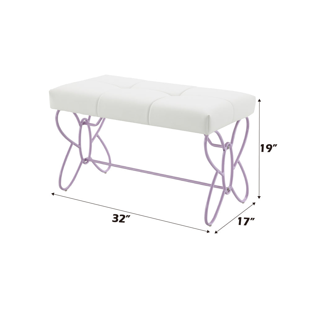 ACME Priya II White & Light Purple Bench Model 30542