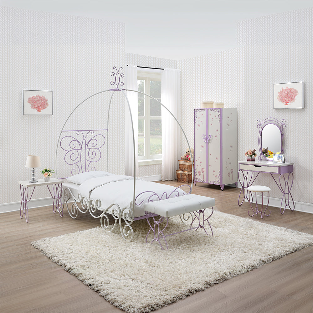 ACME Priya II White & Light Purple Bench Model 30542