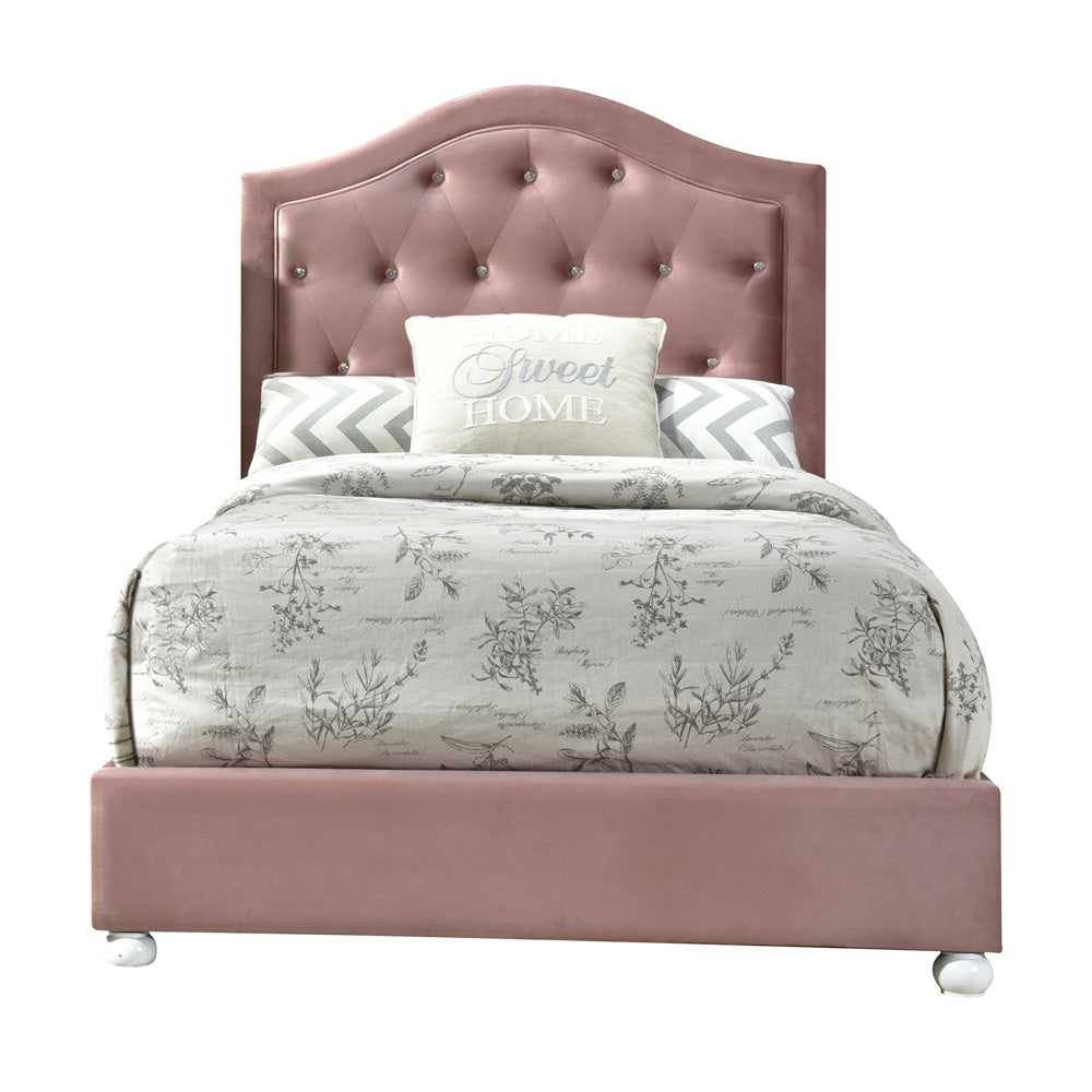 ACME Reggie Pink Fabric Twin Bed Model 30820T