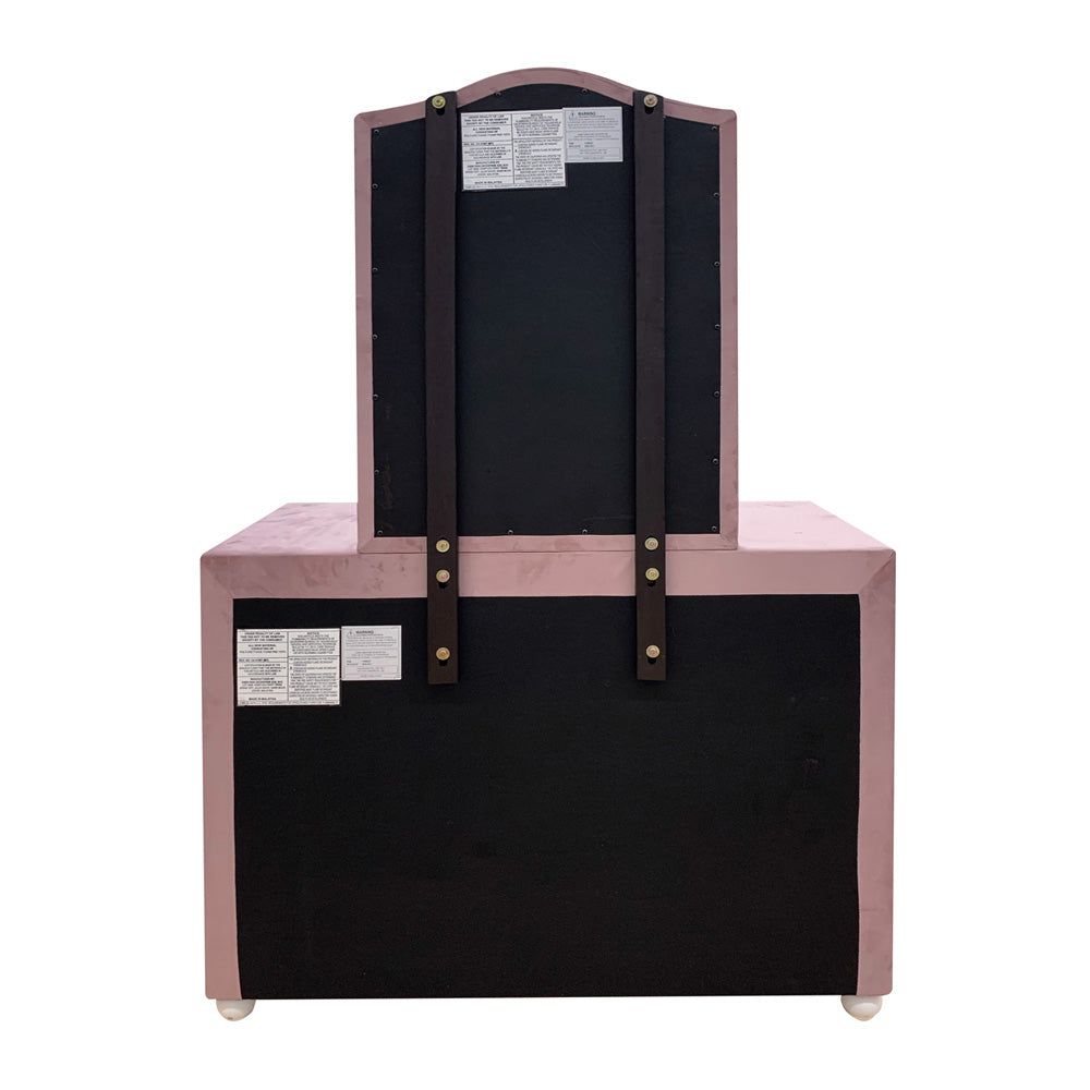 ACME Reggie Pink Fabric Mirror Model 30824