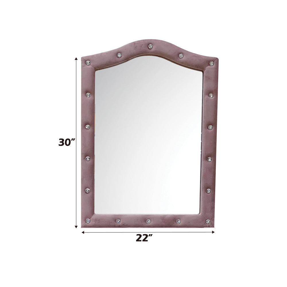 ACME Reggie Pink Fabric Mirror Model 30824