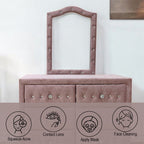 ACME Reggie Pink Fabric Mirror Model 30824