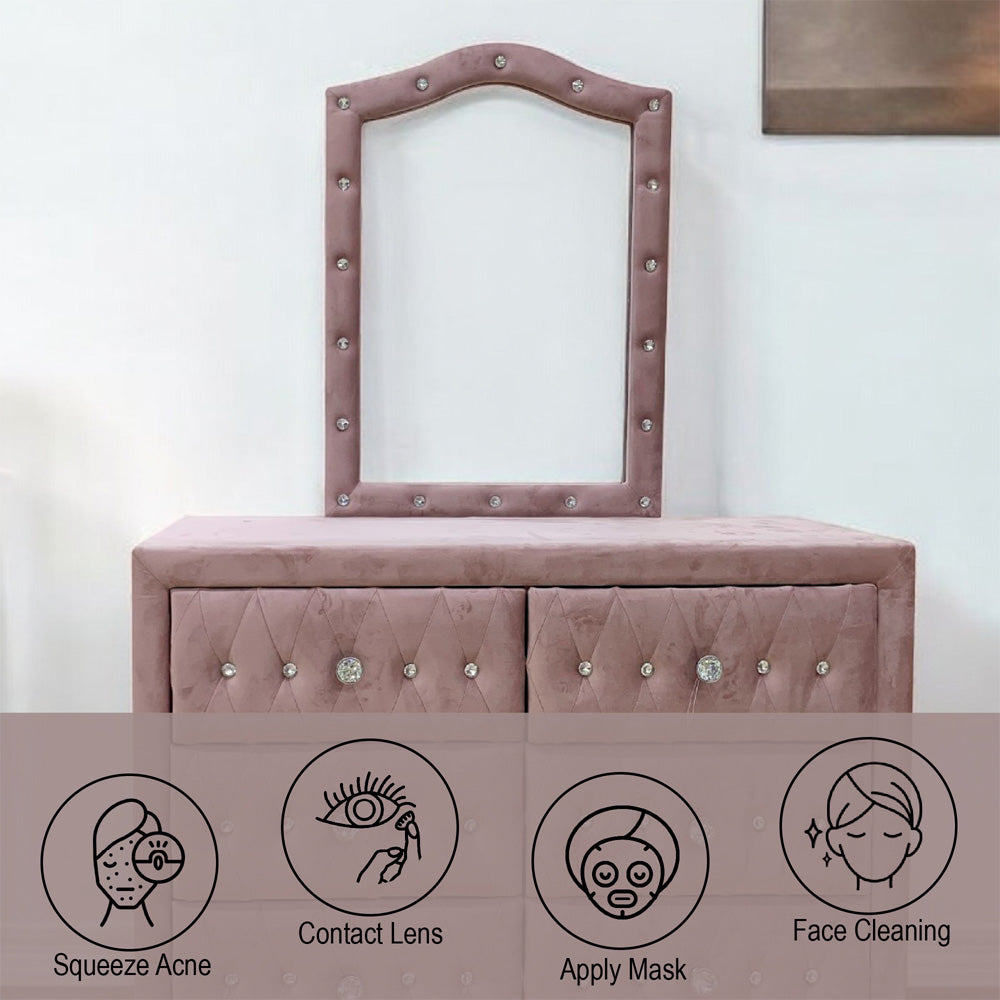 ACME Reggie Pink Fabric Mirror Model 30824