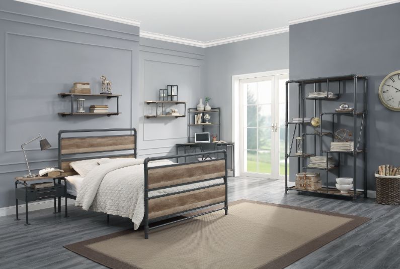 ACME Brantley Antique Oak & Sandy Gray Full Bed Model 35885F