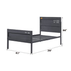 ACME Cargo Gunmetal Twin Bed Model 35920T