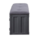 ACME Cargo Gray Fabric & Gunmetal Bench with Storage Model 35927