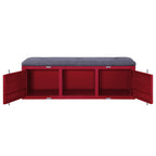 ACME Cargo Gray Fabric & Red Bench with Storage Model 35956