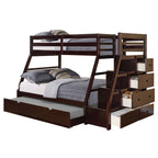 ACME Jason (Storage) Espresso Bunk Bed  (Twin | Full)  with Trundle (Full) & Storage Model 37015