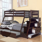 ACME Jason (Storage) Espresso Bunk Bed  (Twin | Full)  with Trundle (Full) & Storage Model 37015