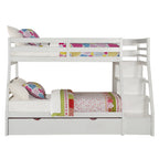 ACME Jason (Storage) White Bunk Bed  (Twin | Full)  with Trundle (Full) & Storage Model 37105