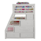 ACME Jason (Storage) White Bunk Bed  (Twin | Full)  with Trundle (Full) & Storage Model 37105