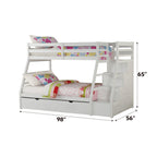 ACME Jason (Storage) White Bunk Bed  (Twin | Full)  with Trundle (Full) & Storage Model 37105