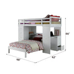 ACME Freya White Twin Loft Bed with Storage Model 37145