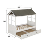 ACME Tree House II Weathered White & Washed Gray Twin Bed Model 37170T