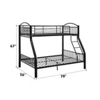 ACME Cayelynn Black Bunk Bed  (Twin | Full)  Model 37380BK