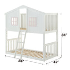 ACME Rohan Cottage White & Pink Bunk Bed (Twin | Twin)Model 37410