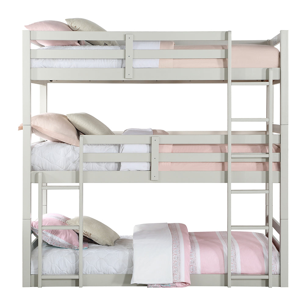 ACME Ronnie Light Gray Triple Bunk Bed (T/T/T) Model 37420