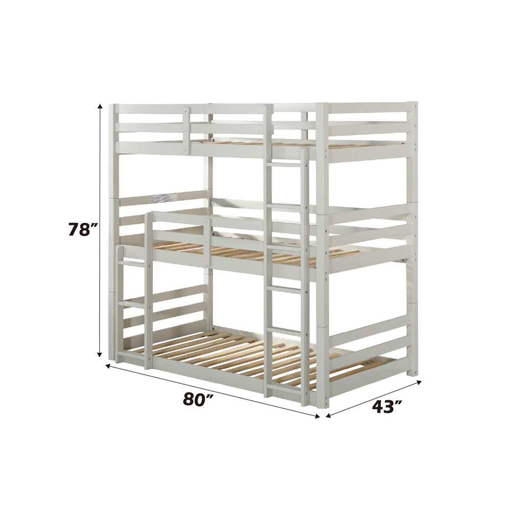 ACME Ronnie Light Gray Triple Bunk Bed (T/T/T) Model 37420
