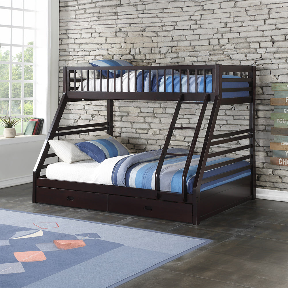 ACME Jason (XL) Espresso Bunk Bed (T XL/Q) with Storage Model 37425