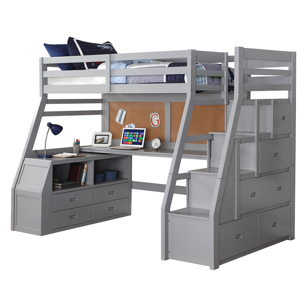 ACME Jason II Gray Twin Loft Bed Model 37445