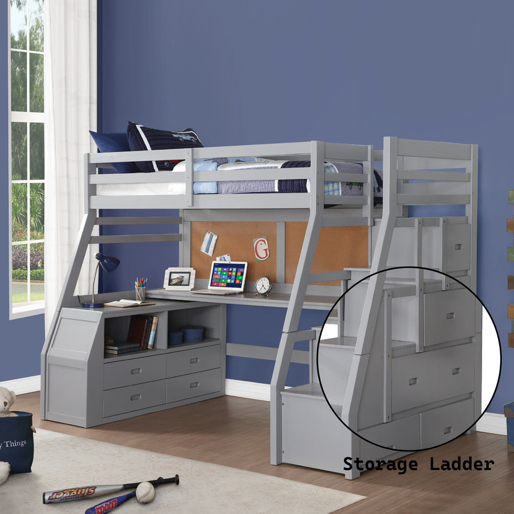 ACME Jason II Gray Twin Loft Bed Model 37445