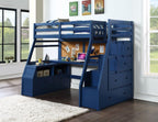 ACME Jason II Navy Blue Twin Loft Bed with Storage Model 37455
